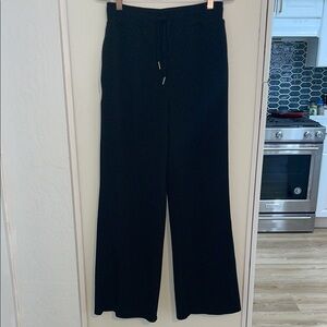 Black Drawstring Elastic Waist Women's Sweatpants with Pockets ~ S